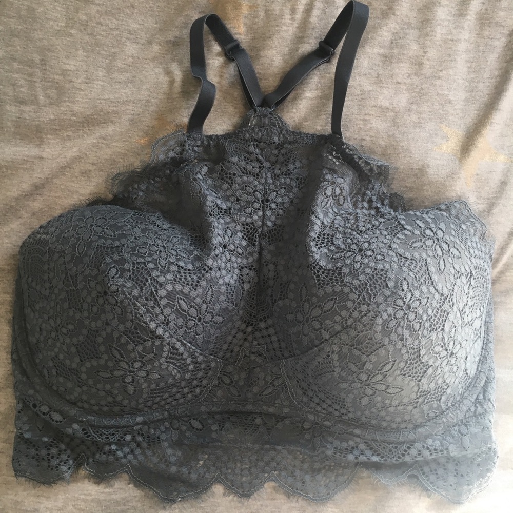 High-Neck Gray Bralette